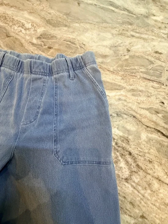 Serra Wide Leg Jeans Womens Medium Light Wash Pull On Denim Palazzo Pants - Picture 2 of 8